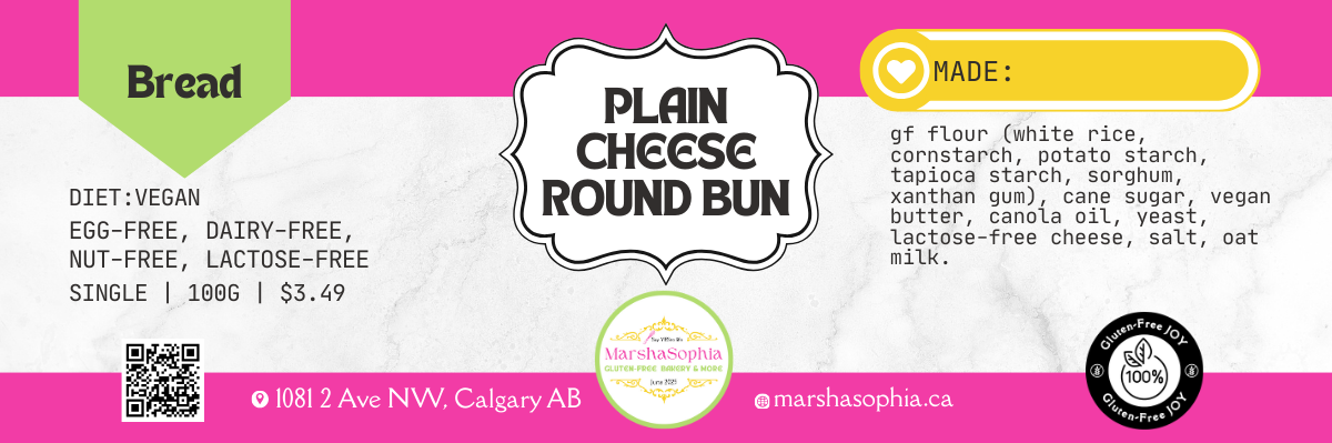 Vegan Round Bun – Plain Cheese